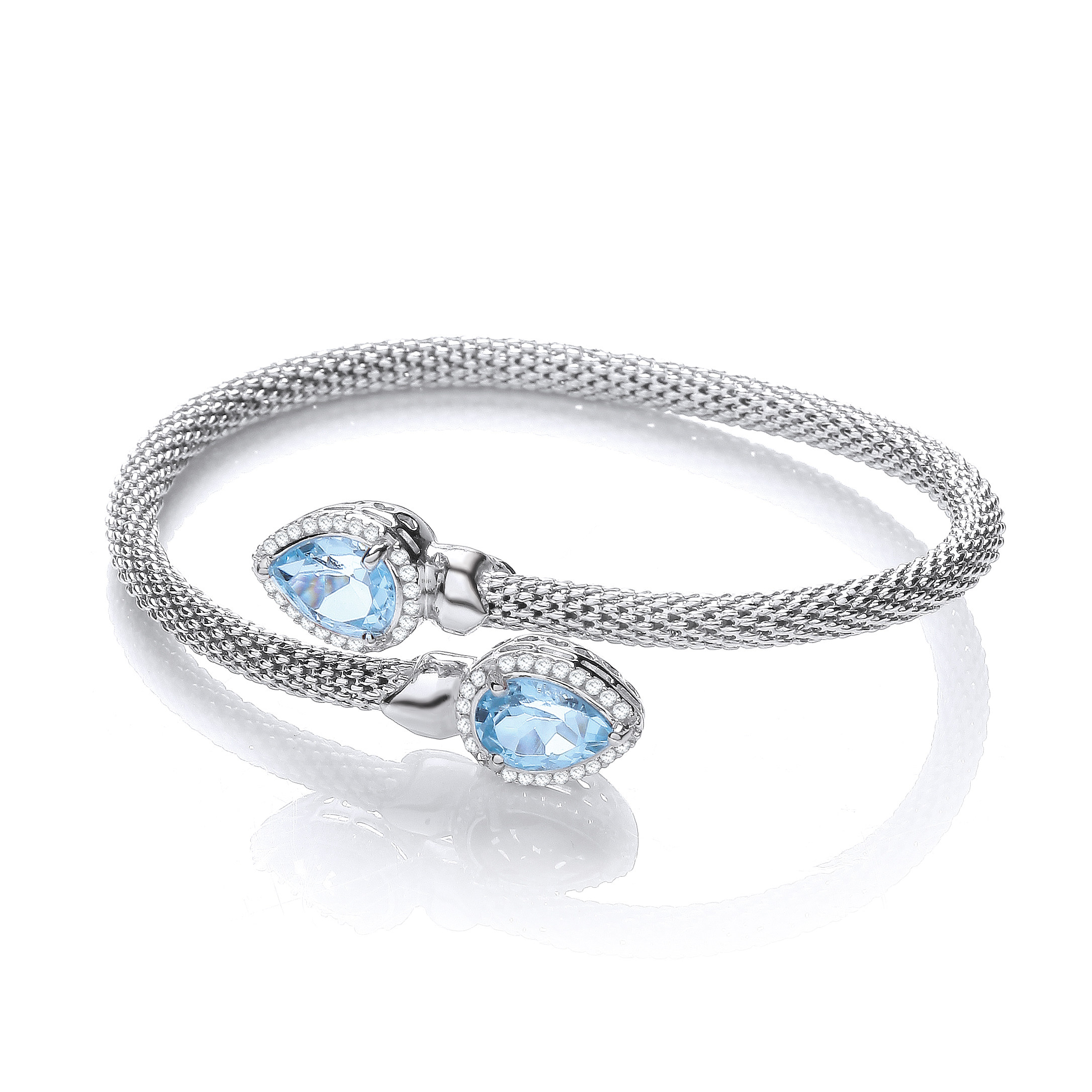 Three Row Blue Topaz Bracelet Sterling Silver – Length 7 3/4″ (19.5 cm) |  KEO Jewellers