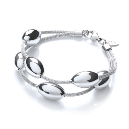 Two-Row Oval Beads Bracelet