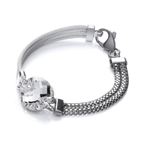 Ruthenium & 925 Sterling Silver Mesh Bracelet