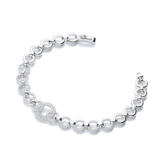 Micro Pave’ 164 White Cz’s Bracelet 7.5″/19cm