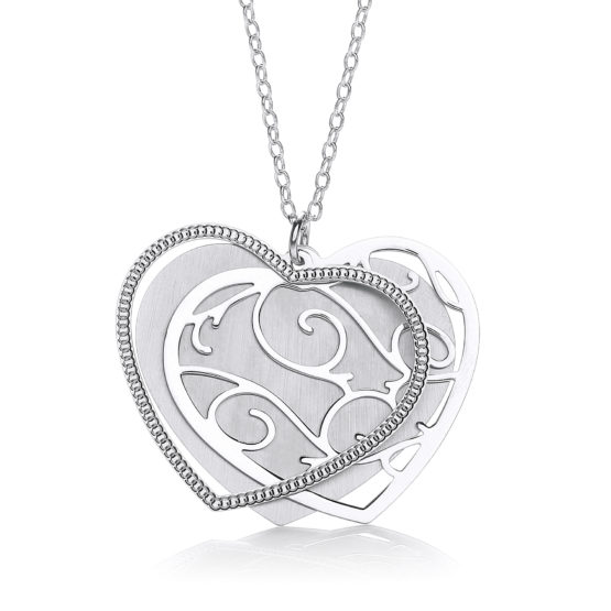 Medium Heart with Filigree Pattern 18″ Necklace