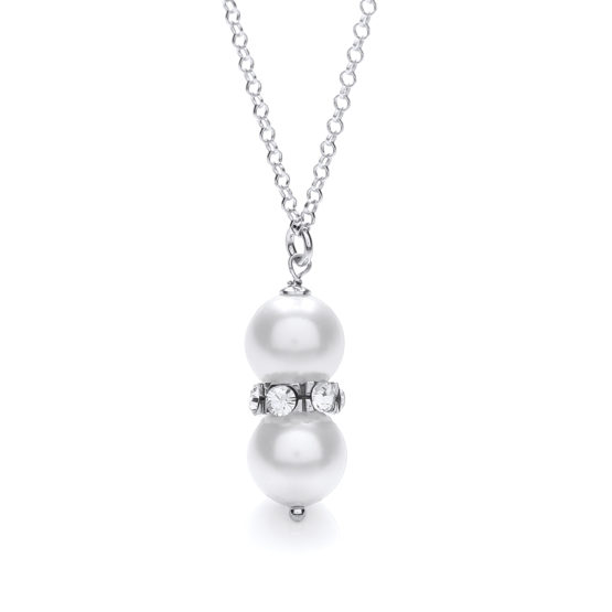 Swarovski Glass Pearl with Crystals Necklace