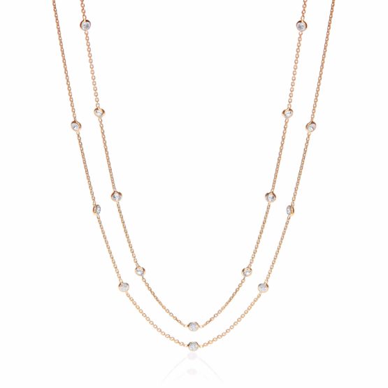 Gold Coated Rubover 23 Cz’s Necklace 38″