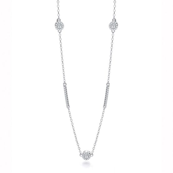 925 Sterling Silver Diamond by the Yard Style 36″ Necklace