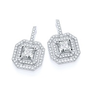 Micro Pave’ Fancy Square Drop Earring
