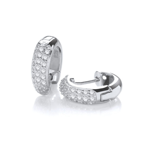 Micro Pave’ Small Hoop with Cz