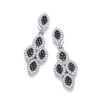 Micro Pave’ Black & White CZ Drop Earrings