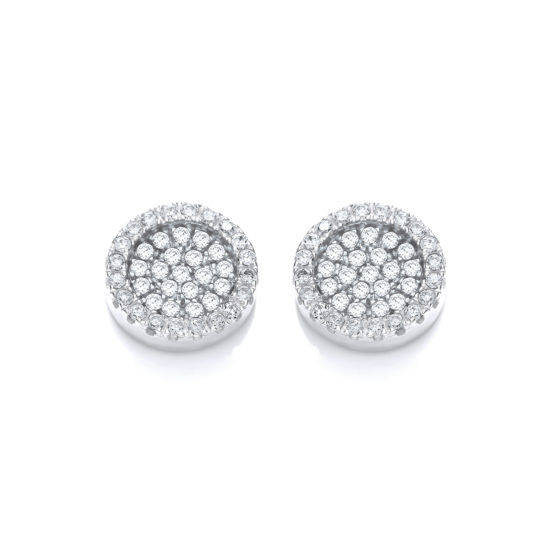 Micro Pave’ Round Cz Stud Earrings