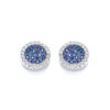 Micro Pave’ Round Blue Cz Stud Earrings