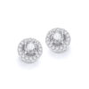 Micro Pave’ Halo Style Cz Earrings