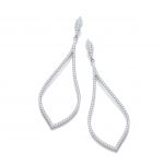 White Gold Finish Created Diamond drop Earrings Wedding Engagement Jewelry Women