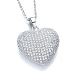 Micro Pave’ Heart Pendant with 18″ Chain