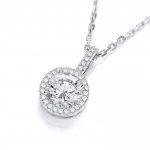 JJAZ 925 Sterling Silver Diamond Pendant Women Fashion Necklace Gift for Her