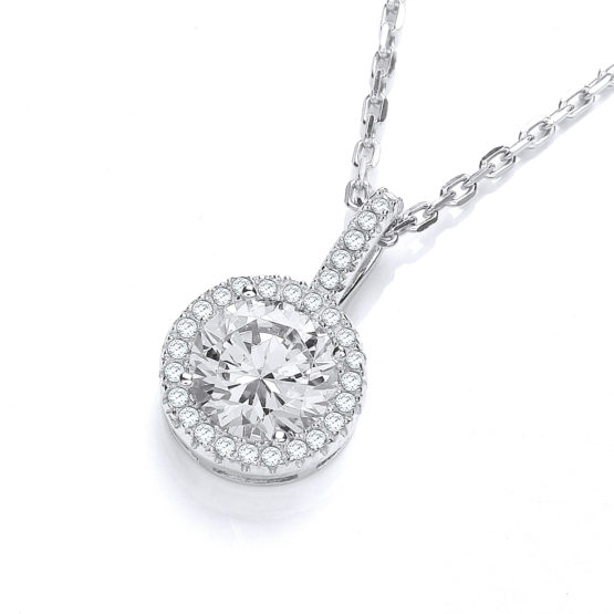JJAZ 925 Sterling Silver Diamond Pendant Women Fashion Necklace Gift for Her