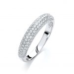 JJAZ Created Diamond Eternity Ring Platinum on 925 Sterling Silver Women Wedding