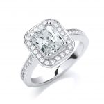 JJAZ 925 Sterling Silver Diamond Statement Engagement Ladies Ring Women Wedding